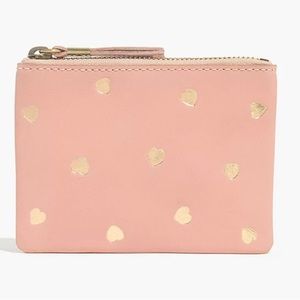Madewell New Wallet Gold Hearts Pattern
